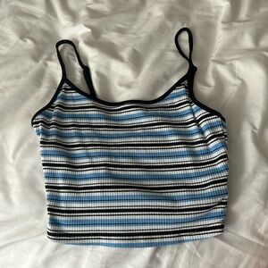 Blue and white strip tank